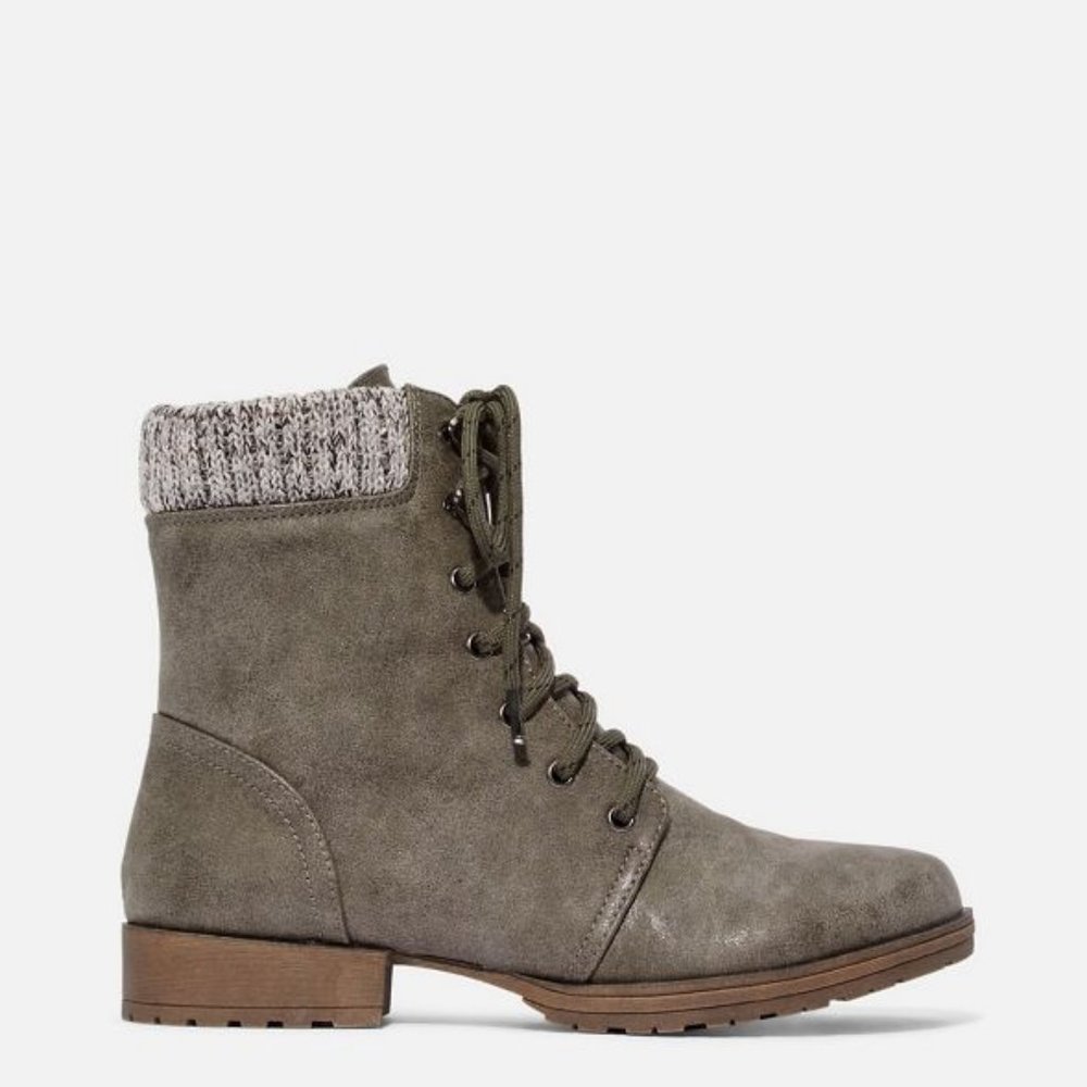 Nyaling Sweater Cuff Lace-up Boot - Picture 5 of 6